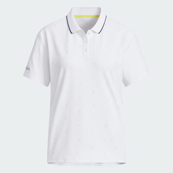 White Monogram Short Sleeve Polo Shirt