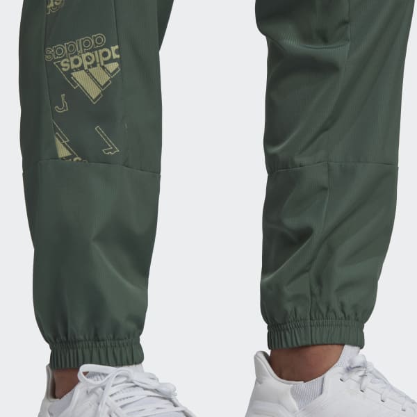 Groen Woven Allover Print Trainingspak UV642