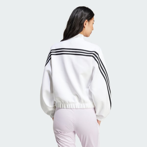 White Future Icons Three Stripes 1/4 Zip Top