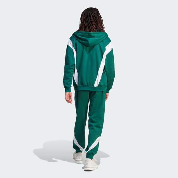 adidas Sportswear Fleece Hooded Trainingsanzug - Grün | adidas Deutschland