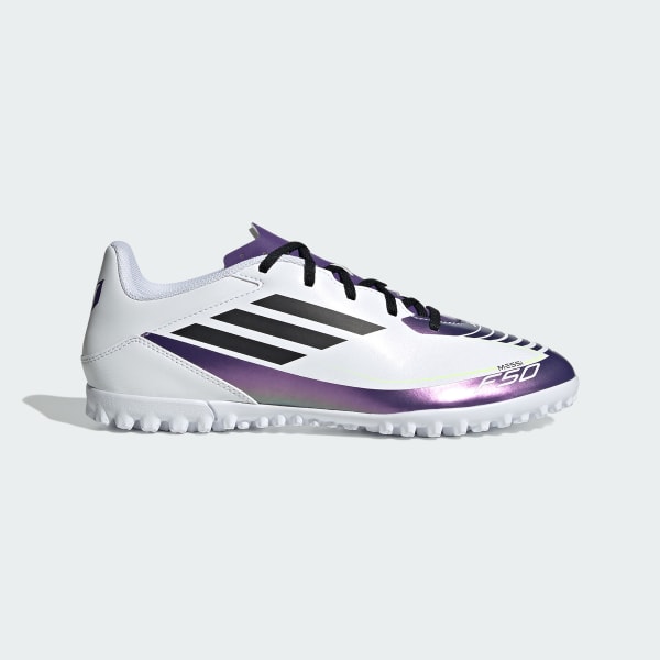 Blanco Zapatos de fútbol F50 Club Messi Pasto Sintético