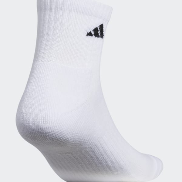 White Athletic Cushioned Quarter Socks 6 Pairs D6134A