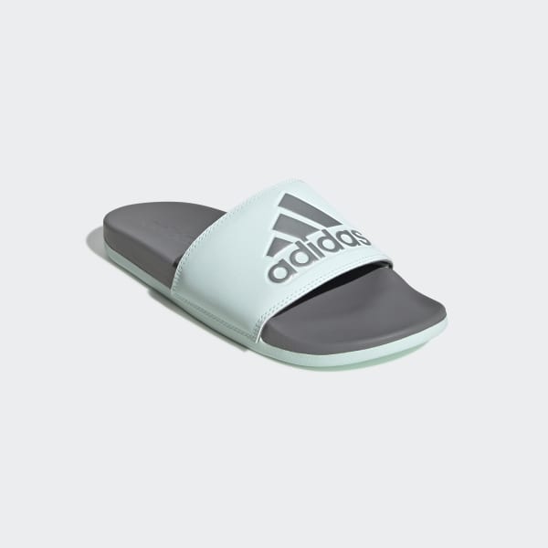 adidas Adilette Cloudfoam Plus Logo Slides - Green | adidas US