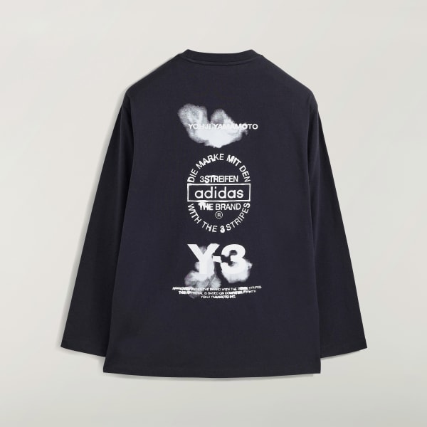 adidas Y-3 Graphic Long Sleeve Tee - Black | Free Shipping