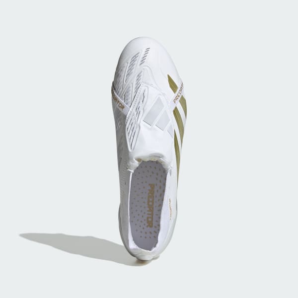 White Predator Elite Fold-Over Tongue Firm Ground Boots