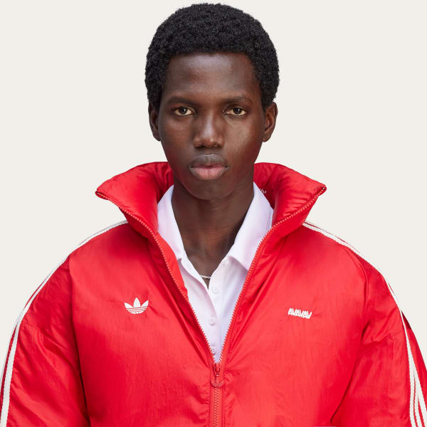 Adidas red padded jacket cheap