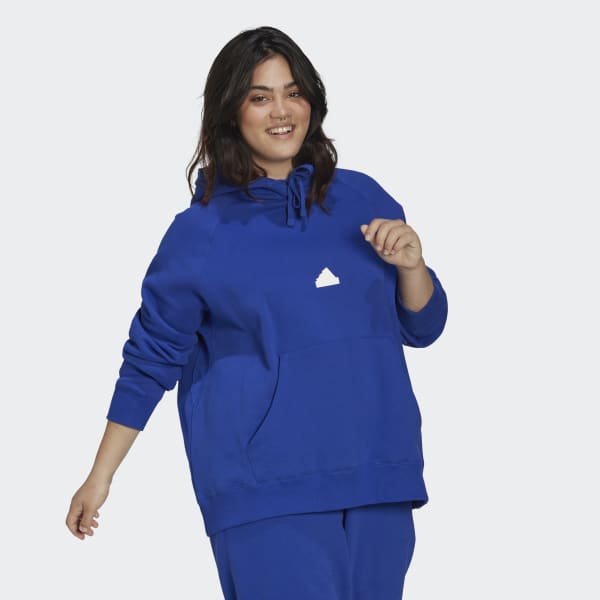 Adidas Running Womens Sweatshirt Size L Blue Ladies Casual Hoodie Sweatshirt