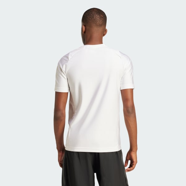 ホワイト ファッション カットライン 半袖Tシャツ