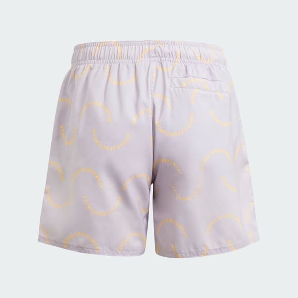 Purple Sportswear Wave Print CLX Swim Shorts Kids