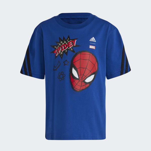 Blauw adidas x Marvel Spider-Man T-shirt