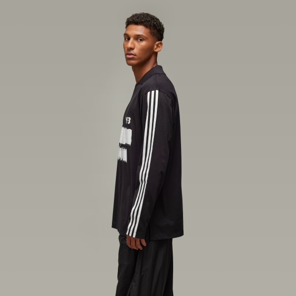 Black Y-3 Graphic Logo Long Sleeve Tee