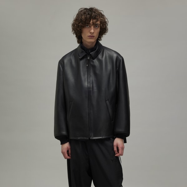 アディダス Y-3 PLEATHER BOMBER JACKET - ブラック