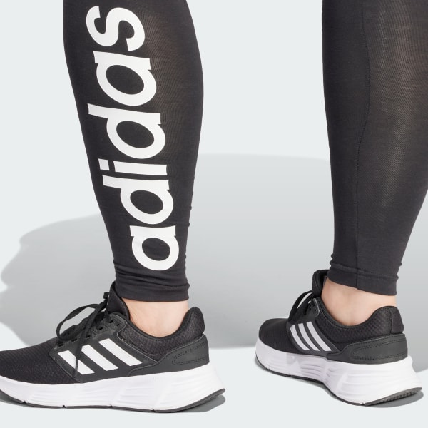 adidas 'Preppy Varsity' Plus leggings in black - ShopStyle