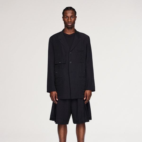 ブラック Y-3 CRINKLE VISCOSE CHORE COAT