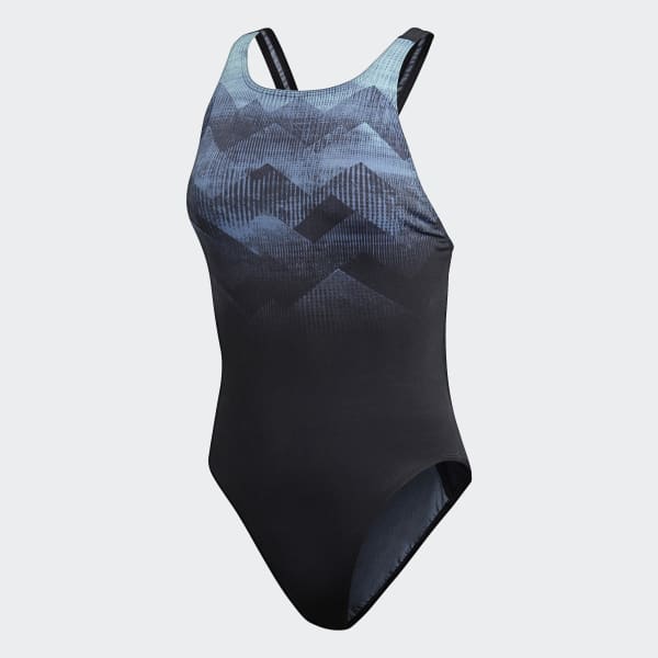 adidas placed print swimsuit