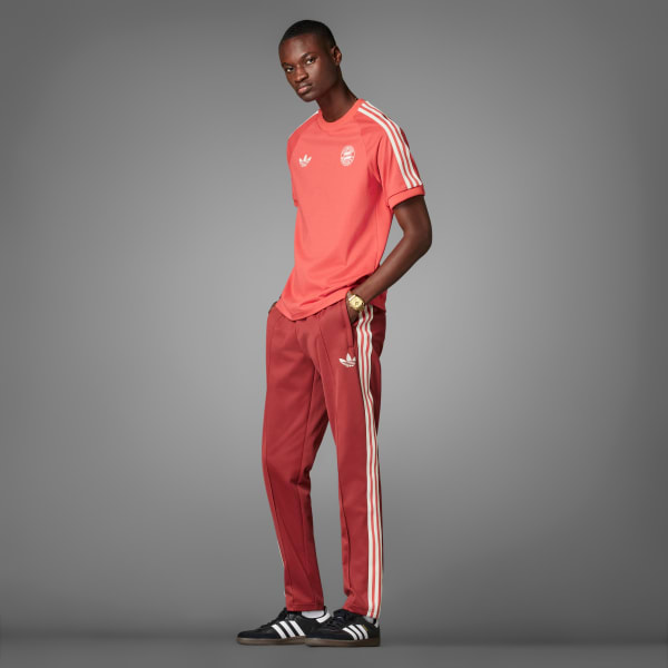 Kirmizi FC Bayern Adicolor Classics 3-Stripes Tee