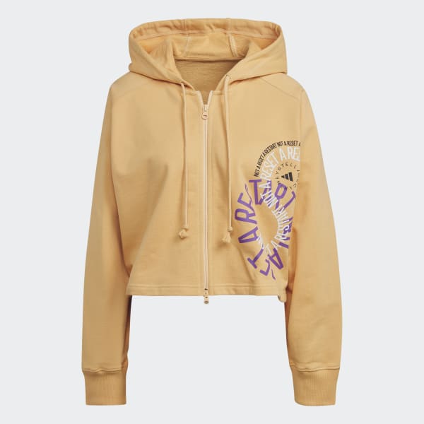 Jaune Veste à capuche adidas by Stella McCartney Cropped BWC66