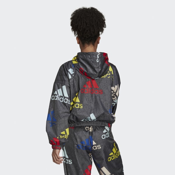 Grijs Essentials Multi-Colored Logo Loose Fit Windjack CO787