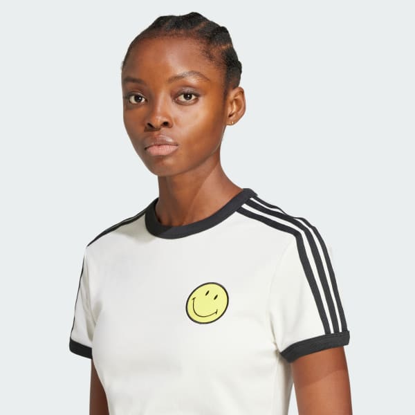 売れ筋商品|||アディダスオリジナルス Tシャツ レディース トップス SMILEY CALI TEE - Print T-shirt - cloud white Adidas | Smiley® Cali Tee – Cloud White Print T-Shirt