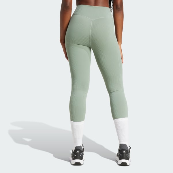 Green Optime Rib 7/8 Leggings