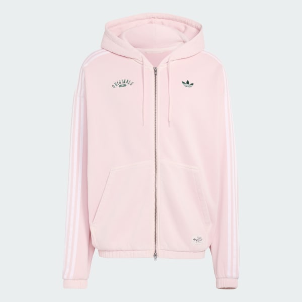 Pink ADIDAS ORIGINALS - WASHED GRAPHICS ZIP-THRU HOODIE