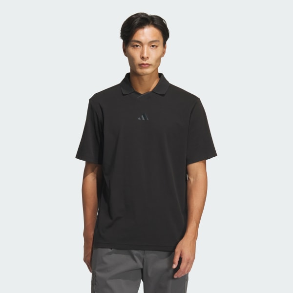 Đen Áo Polo Ngắn Tay Twistknit