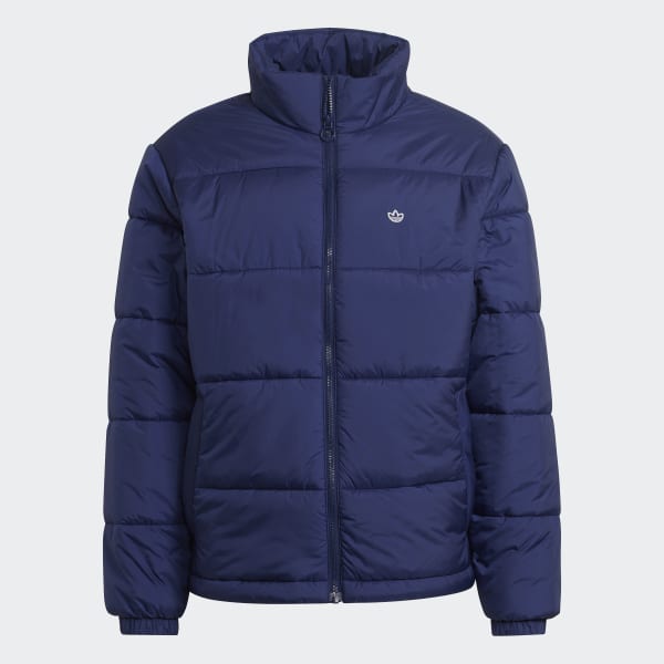 Blue Padded Stand-Up Collar Puffer Jacket JJW78