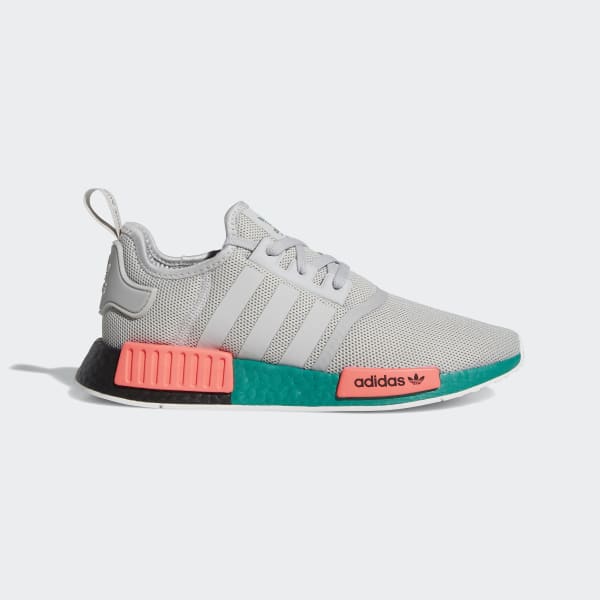 NMD R1 Grey, Pink and Green Shoes 