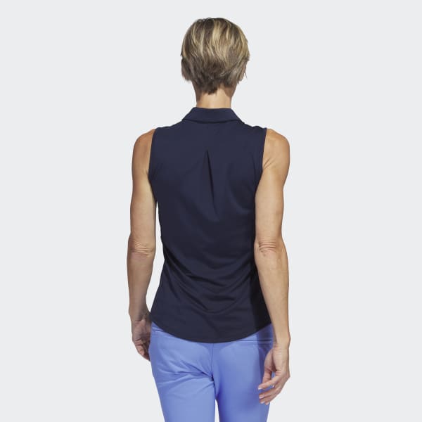 adidas Ultimate365 Solid Sleeveless Polo Shirt - Blue | Women's Golf ...