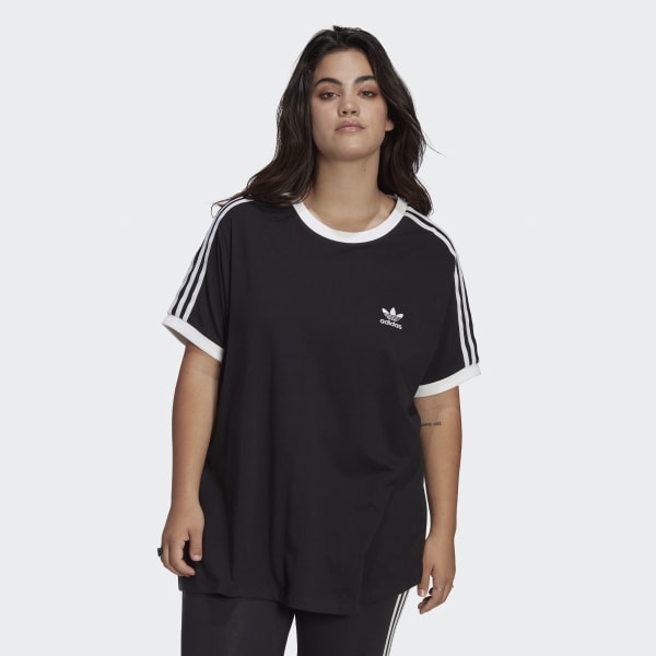 cerná Tričko Adicolor Classics 3-Stripes (plus size)