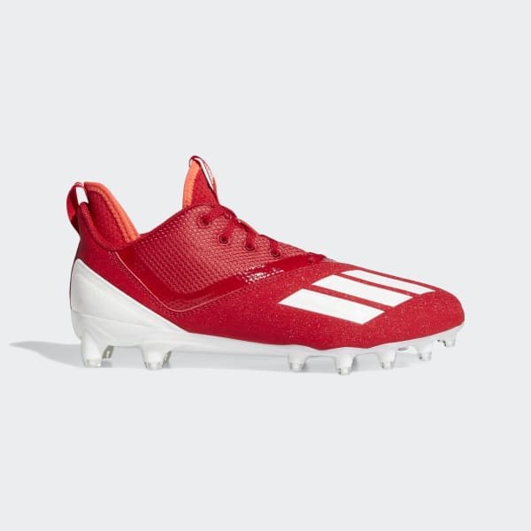 Roos Krijt Nederigheid red adidas adizero football cleats