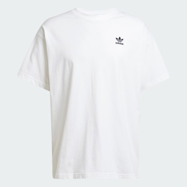 ホワイト トレフォイル エッセンシャルズ オーバーサイズ半袖Tシャツ