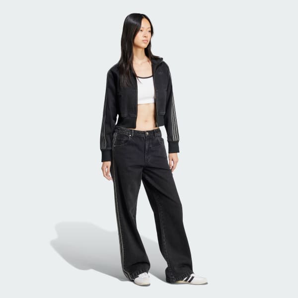 Black Adicolor Denim 3-Stripes Track Pants