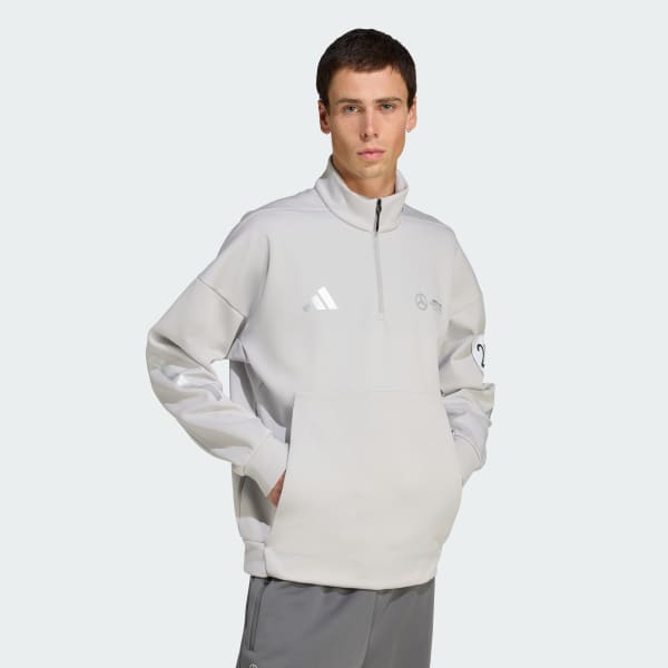 Γκρι Μπλούζα Mercedes - AMG Petronas Formula One Team Silver Arrows με φερμουάρ 1/2