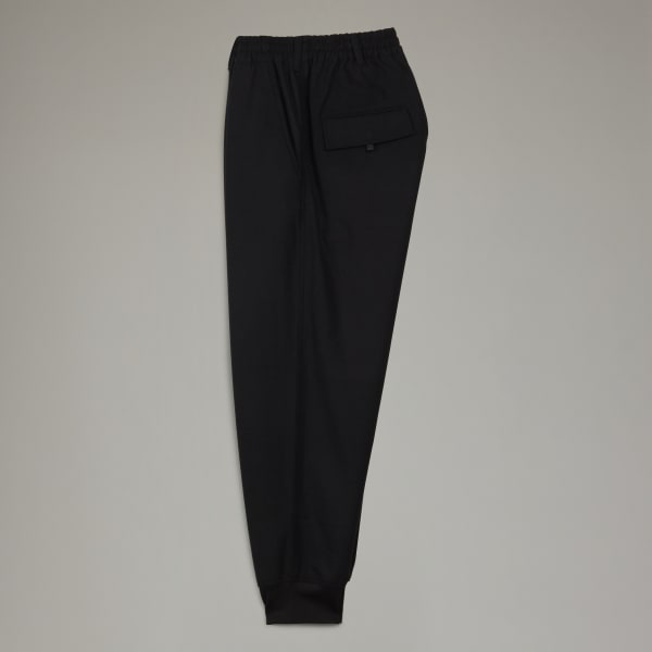 Black Classic Wool Flannel Cuffed Pants E0487