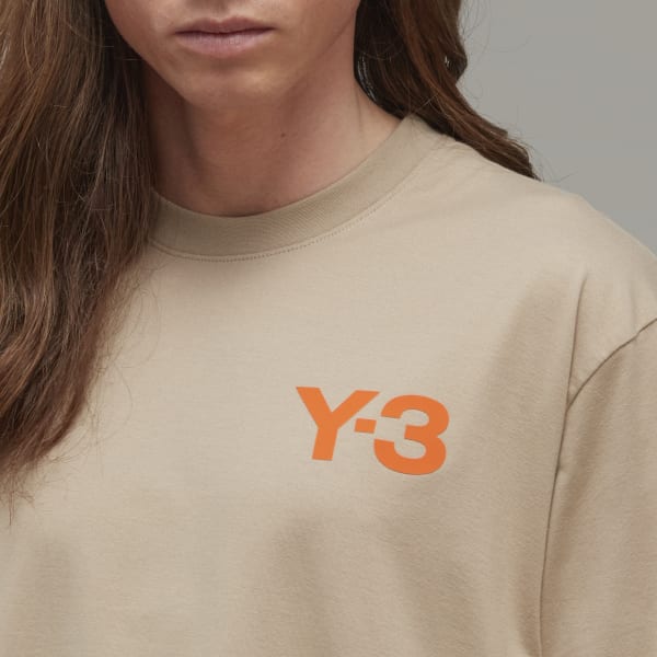 Brązowy Y-3 Classic Chest Logo Tee HBO64