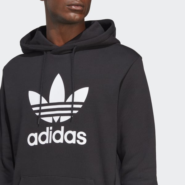 Adidas trefoil clearance hoodie mens black