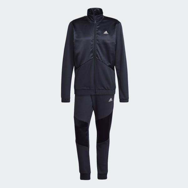 Blue Satin French Terry Track Suit