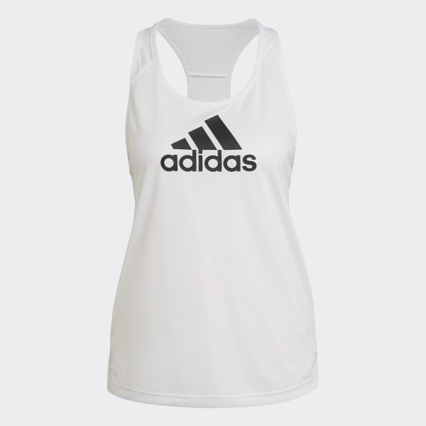 adidas AEROREADY Designed 2 Move Logo Sport Tank Top - White | women ...