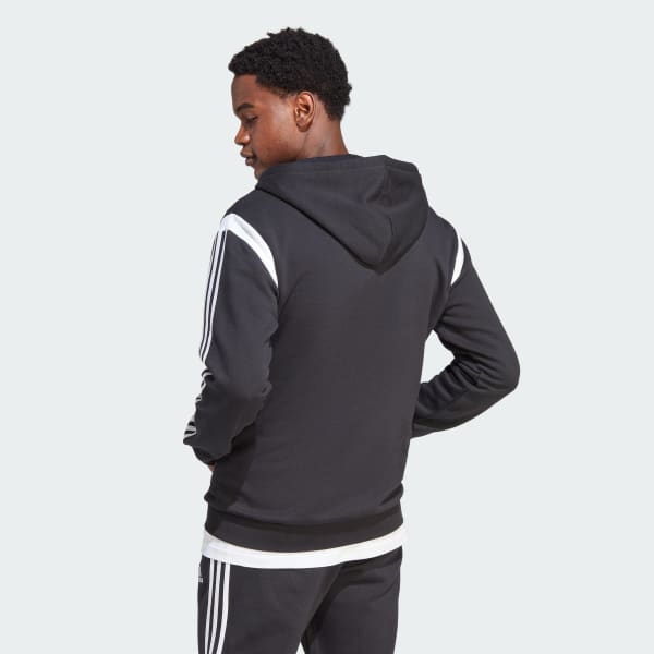 Negro Polera con Capucha Colorblock Cierre Frontal