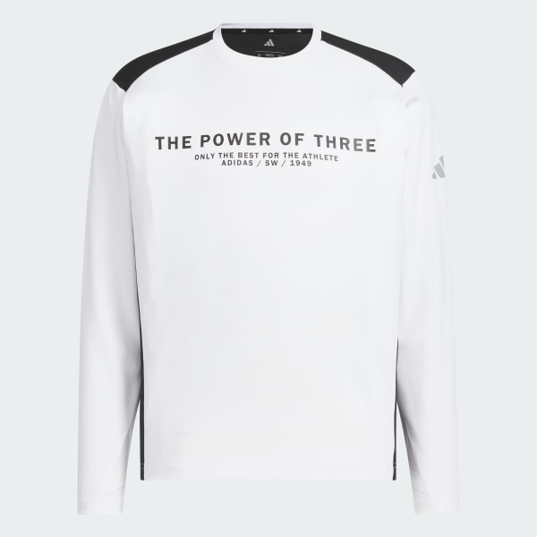 ホワイト アディダスアダプテーション レギュラーフィット 長袖Tシャツ