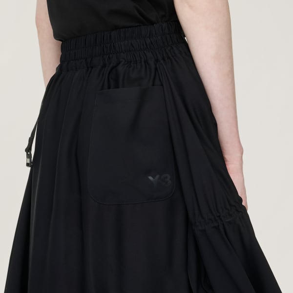 adidas Y-3 Rayon Twill Skirt - Black | Free Shipping with