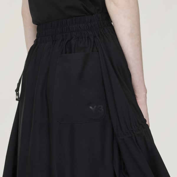 スカート Y-3 FW25 (JX4753 BLACK) adidas Y-3 Rayon Twill Skirt - Black | Free Shipping with