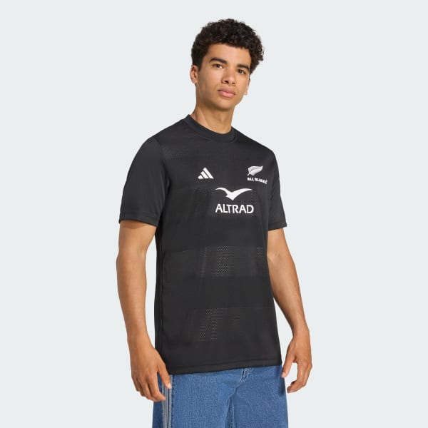 オールド アディダス オールブラックス 長袖 ラガーシャツ ブラック 2XO ニュージーランド製】 アディダス × オールブラックス 長袖