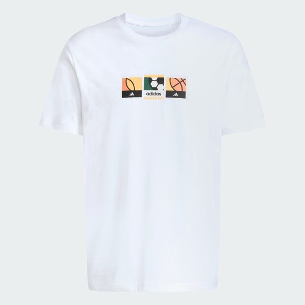 White MEMORIES OF SPORT STAMPS GRAPHIC T-SHIRT