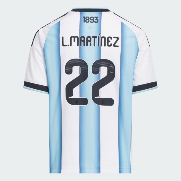 White Argentina 26 Home Martinez Kids Jersey