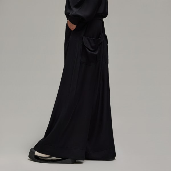 Black Y-3 Rayon Twill Wide Pants