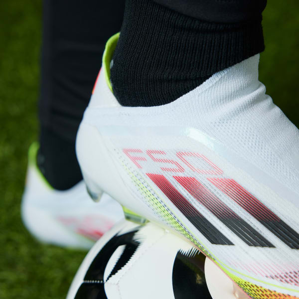 adidas F50 Elite Laceless Firm Ground Cleats - White | Free