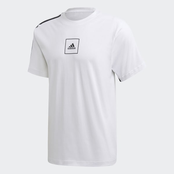 Adidas 3 stripes tee white clearance