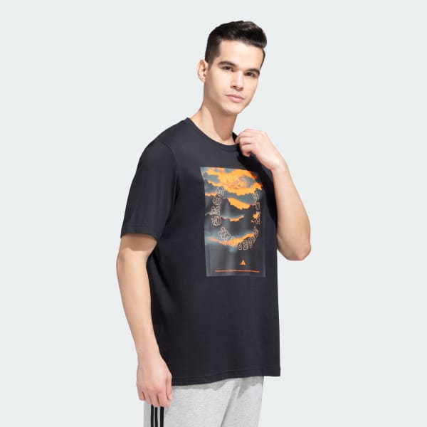 Black Graphics Cotton Tee